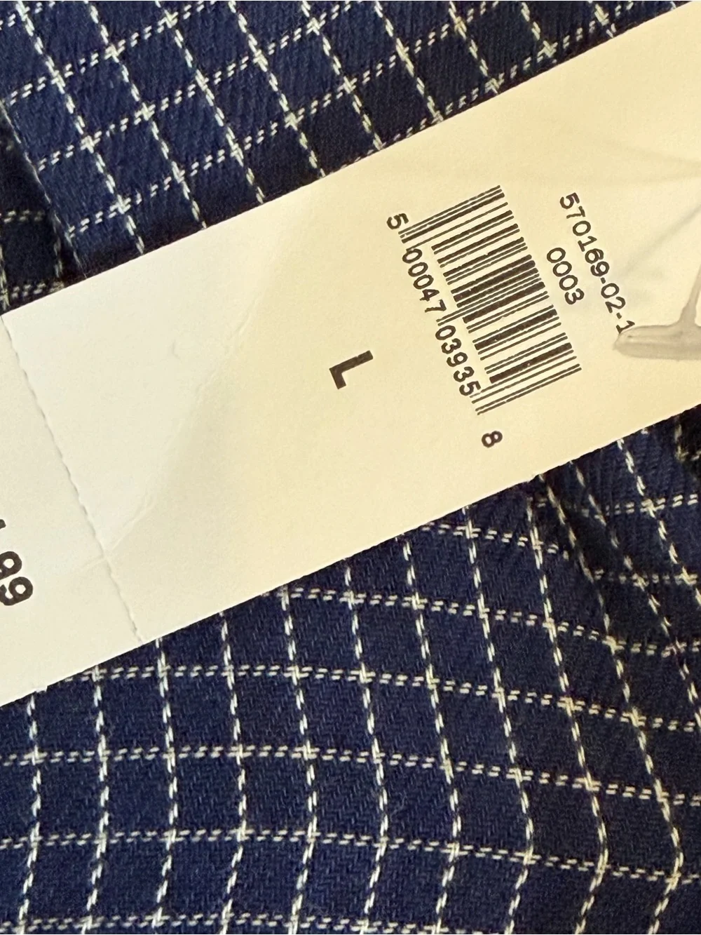 Banana Republic Navy Blue Check Short Sleeve Button-Down Slim Shirt Size L